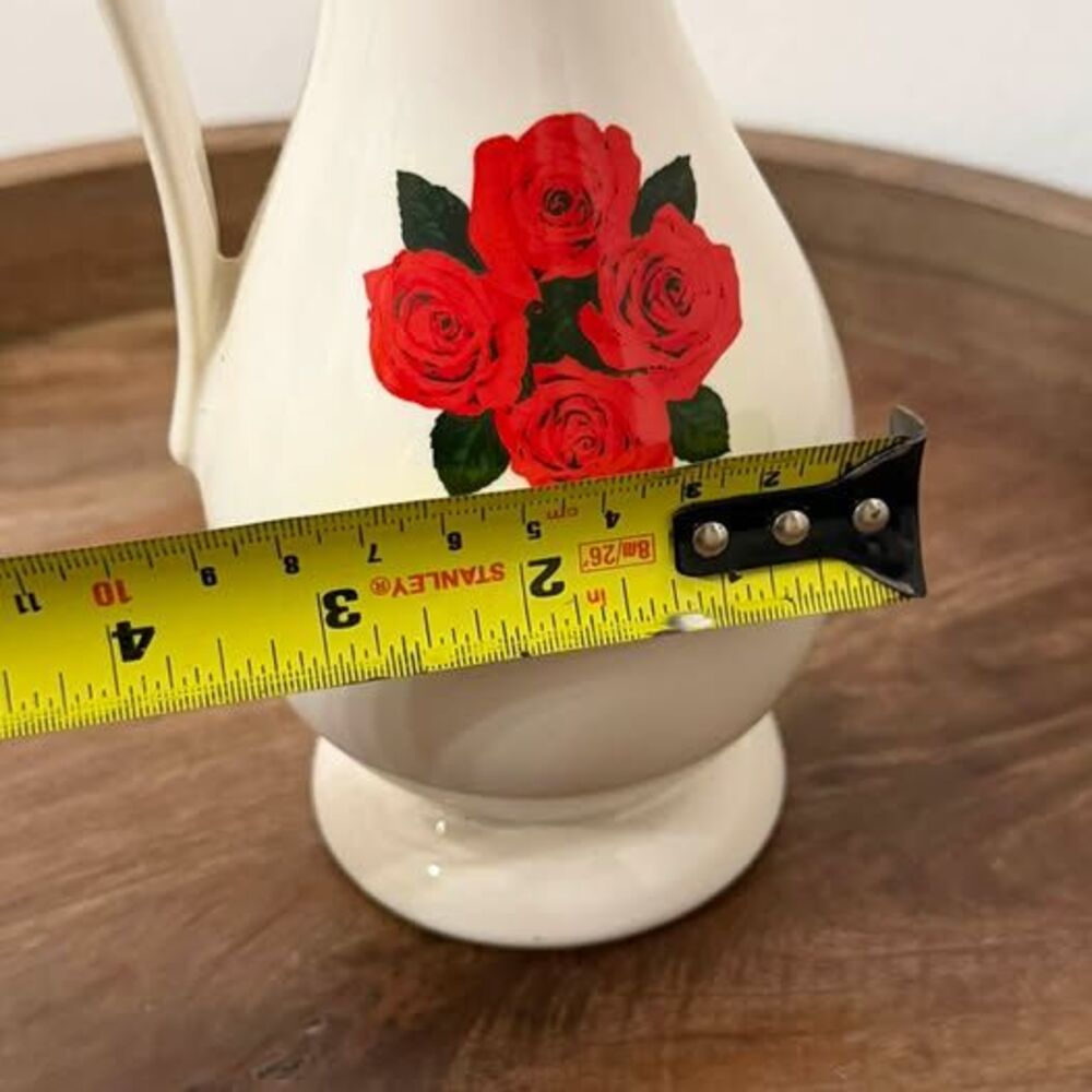 Four Roses Distillers Ceramic Pitcher Vase with Red Roses - Picture 7 of 7